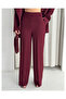 Women's Burgundy Blazer Jacket and Trousers Set | Office & Chic Suit - 4