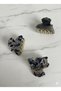 3-Piece Women's Hair Clip Set Leopard, Zebra and Marble Patterned Small Hairpins (4 cm) Hair Holder - 2