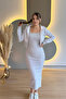Zippered Cardigan Suspender Dress Gray Double Set - 5