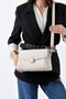 Soft Leather Crossbody and Shoulder Bag with Multi-Compartment Lock Detail