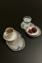 Luxury 2-Piece Silver Color Engraved Artnova Model Tea, Coffee, Cake and Dowery Gift Presentation Tray