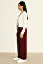 Women's Burgundy Palazzo Pants - 4