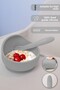 8-Piece Silicone Feeding Set - Baby Bib Vacuum Plate Oval Bowl Cup Spoon Snack Container Gray - 3