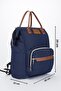 Mother Baby Care Backpack with Strap Attachment and Leather Detail - 2