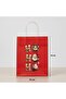 3-Piece Red Twist Handle Paper Gift Bag – Ho Ho Ho Christmas Themed with Label (8X18X24 cm) - 4