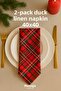 Set of 2 Duck Linen Plaid Fabric Napkins – 40×40 cm |   New Year's Collection - 2