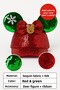 Shiny Sequined Christmas Hat - Christmas Party Accessory with Red and Green Deer Figure - 2