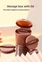 7-Piece Round Powder Puff Makeup Sponge Set Wet/Dry with Finger Strap Boxed – Milk Tea Brown - 7
