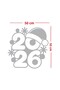 2026 New Year Glass Sticker with Christmas Hat – New Year Decal with Fun Winter Figures - 2