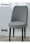 Kitchen Chair Cover Small Oval Jacquard Washable Stretch Elastic Chair Cover 1 Piece - 2