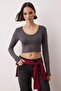 Anthracite-Burgundy 2-Pack Super Crop Fitted/Premium Soft Knitted Blouse Twoaw25Bz00306 - 5