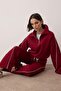 Bordo Relaxed/Rahat Kalıp Wideleg/Geniş Paça Örme Eşofman Takımı TWOAW26EM00017 - 2