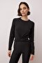 Siyah Micro Spor Örme Üst/Bluz THMAW26BZ00006