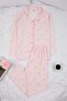 Pembe Kurdele Desenli Büyük Beden Pijama Takımı TBBAW26AI00055 - 2