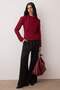 Bordo Şal Detaylı Degaje Yaka Dokuma Bluz TWOAW26BZ00284 - 2