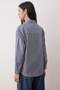 Lacivert Çizgili Oversize/Geniş Kalıp Gömlek TWOAW26GO00126 - 4