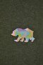 Khaki Plus Size Oversize/Wide Cut Animal Embroidered Fleece Inside Sweatshirt Tmnaw24Ao00011 - 3
