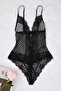 Siyah Tül Fitted Puantiyeli Body THMAW26BD00021 - 5