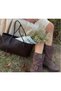 Women's Btgg Retro Hand and Shoulder Bag with Knitted Detail Bitter Brown - 2