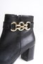 Women's Chain Detailed Heeled Boots 00121060 Black - 2
