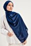 Hijab Women's Janjan Crinkle Evening Dress Shawl-Navy Blue- 70X190Cm - 2