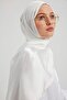 Hijab Women's Janjan Crinkle Evening Dress Shawl-Pearl White- 70X190Cm
