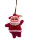 Santa Claus Christmas Pine Tree Ornament 6 Pieces 5 Cm Red Color Clothed White Bearded New Year Ornament - 6