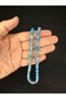Powder Amber Beads Blue Colored Beige Cut 10Mmx6.5Mm T-680 - 3