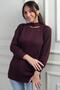 Neckline Low-Cut Hair Braided Pattern Sports Tunic Sweater