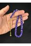 Plane with Golden Varakli Plane with Glass Cut 10mm Purple Color T-687 - 2