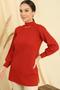 Neckline Low-Cut Hair Braided Pattern Sports Tunic Sweater - 3