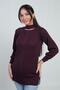 Neckline Low-Cut Hair Braided Pattern Sports Tunic Sweater - 3