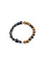 Blackcraft Tiger's Eye and Oltu Stone Mixed Bracelet - 7