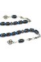 Oltu Stone Capsule Cut Dark Blue Zaza Rosary - 4