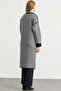 Shawl Collar Snap Fastener Long Knitwear Cardigan - Dark Gray - Black - 8