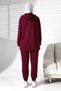 Women's Seasonal Bottom and Top Comfortable Plum Sports Hijab Set - 7