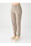 Mink Normal Waist Regular Leg Elastic Waist Knitted Trousers - 4