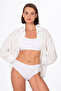 Women's Cotton Stretch Fabric Single Jersey High Waist Bato Panties |   White 6121