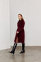 Belted Sleeve Buttoned Plum Stamp Coat / Sevde Ugur - 3