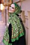 Retro Pattern Cotton Shawl Pistachio Green