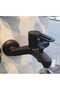 Black Mix Bathroom Shower Faucet Open Close Double Inlet Brass 6 Years Warranty