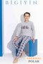 Gray Boy's Fleece Pajama Set Children's Winter Pajama Set Thick Pajamas - 3