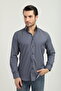 Regularfit Navy Blue Striped Men's Shirt Stretch Fabric Stretch Fabric Collar with Button at the Bottom Ar0720711-07 - 5
