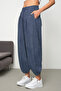 Women's Cupra Fabric Baggy Shalwar Trousers with Pockets - 5
