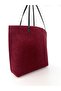 Heybes Women's Burgundy Oversized Felt Fabric Shopper Tote Shoulder Bag