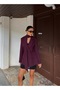Plum Waist-Fitted Shawl Detailed Design Blazer Jacket - 8