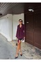 Plum Waist-Fitted Shawl Detailed Design Blazer Jacket - 7