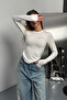 Women's Buzzy Finger-Looped Crew Neck Basic Body 3125 - 6
