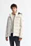 Men's White Hooded Water Repellent Windproof Goose down Puffer Comfort Fit Ski Jacket A42Y6012 - 3