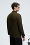 Bernardo men's half-zip stand collar knitwear khaki sweater - 6